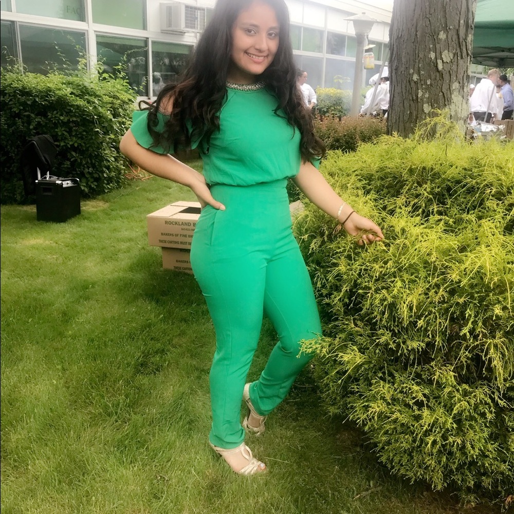 Green jumpsuit